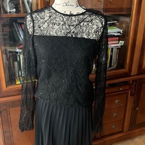Runway Ralph Lauren Black label Lace Blouse Top Small . Black sequins